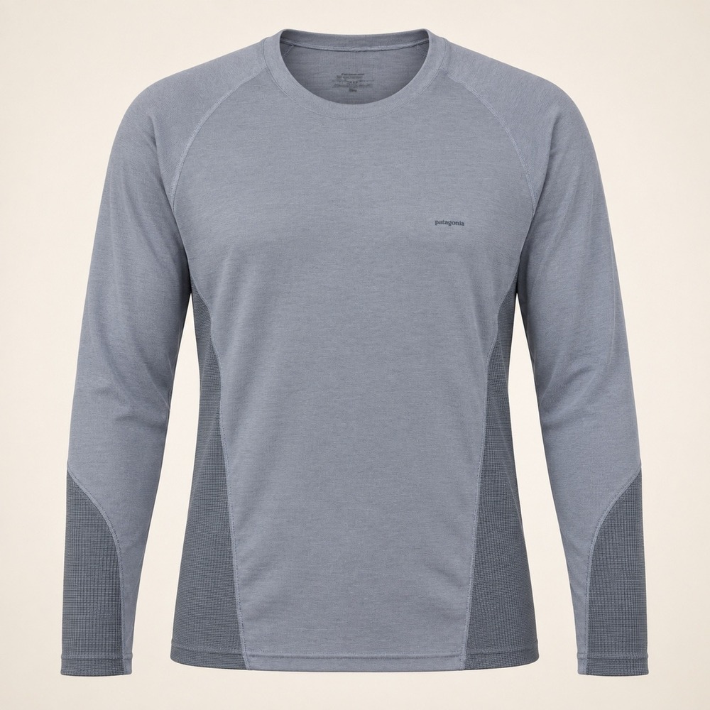 Patagonia Capilene Shirt Men L Gray Hiking Gorpcore Base Layer Moisture Wicking